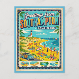Carte Postale Salutations de Southampton Long Island NY