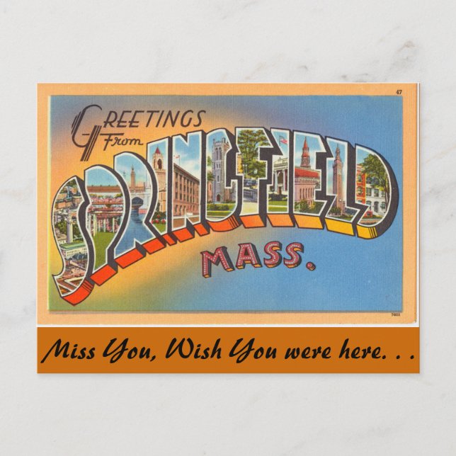Carte Postale Salutations de Springfield (Devant)
