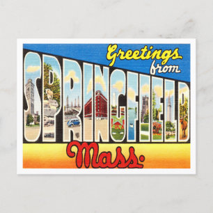 Carte Postale Salutations de Springfield, Massachusetts Travel