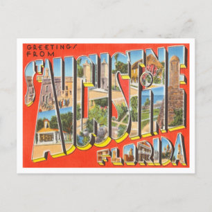 Carte Postale Salutations de St Augustine, Floride Travel