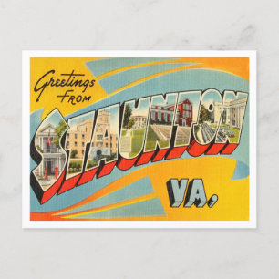 Carte Postale Salutations de Staunton, Vintage voyage de Virgini