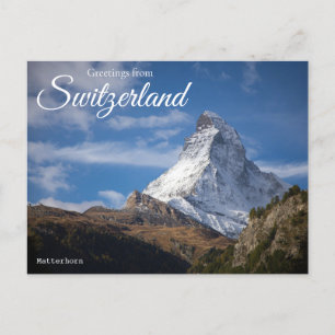 Carte Postale Salutations de Suisse Matterhorn Postcard