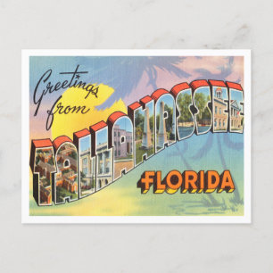 Carte Postale Salutations de Tallahassee, Vintage voyage de Flor