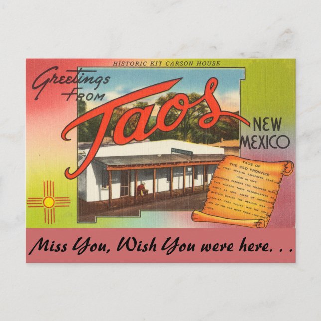 Carte Postale Salutations de Taos (Devant)