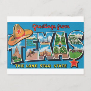 Carte Postale Salutations de Texas Postcard