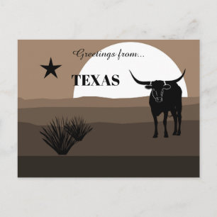 Carte Postale Salutations de Texas State Earth Tones