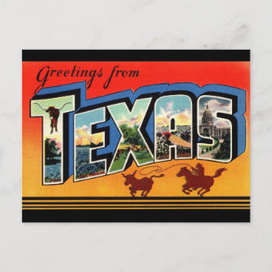 Carte Postale Salutations de Texas Travel Postcard