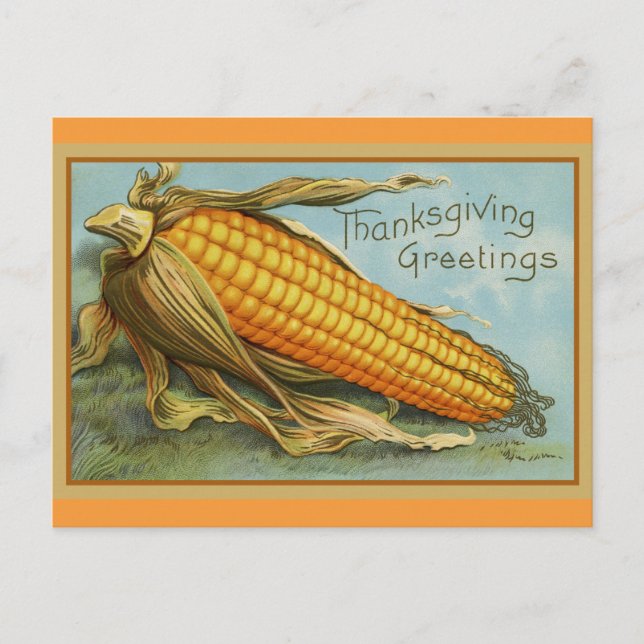 Carte Postale Salutations de Thanksgiving Vintage Automne Harves (Devant)
