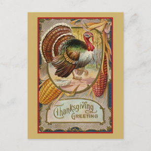 Carte Postale Salutations de Thanksgiving vintages Turquie