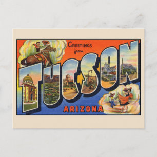 Carte Postale Salutations de Tucson Grande Lettre Vintage