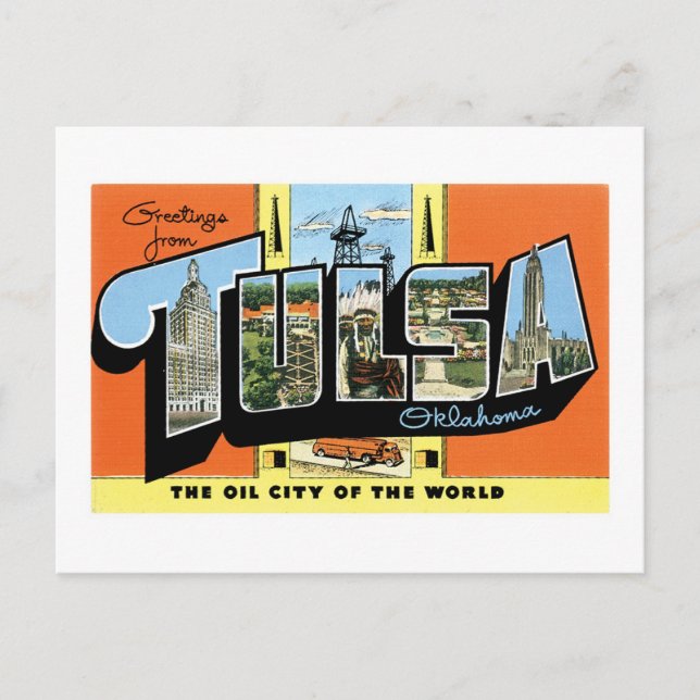 Carte Postale Salutations de Tulsa, Oklahoma (Devant)