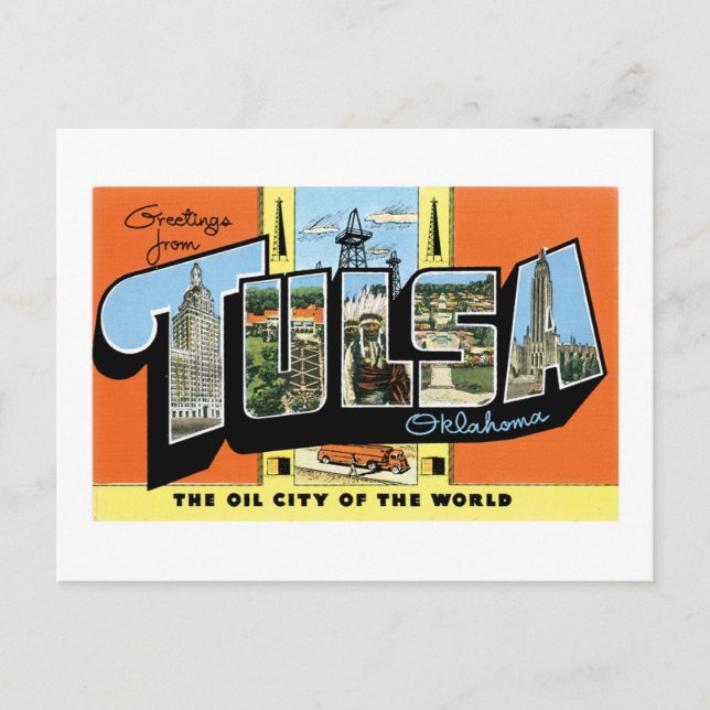 Carte Postale Salutations de Tulsa, Oklahoma ! (Devant)