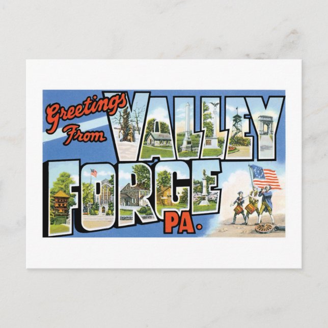 Carte Postale Salutations de Valley Forge, Pennsylvanie ! (Devant)