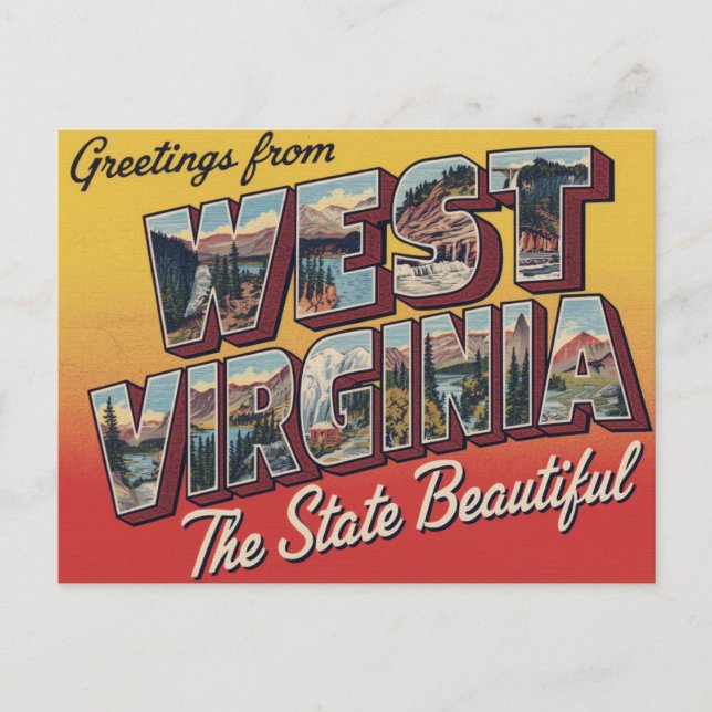 Carte Postale Salutations de Virginie-Occidentale (Devant)