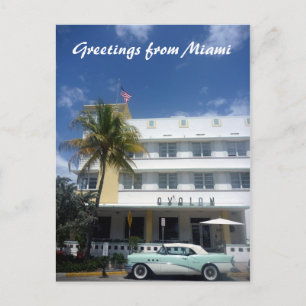Carte Postale salutations de voiture d'hôtel