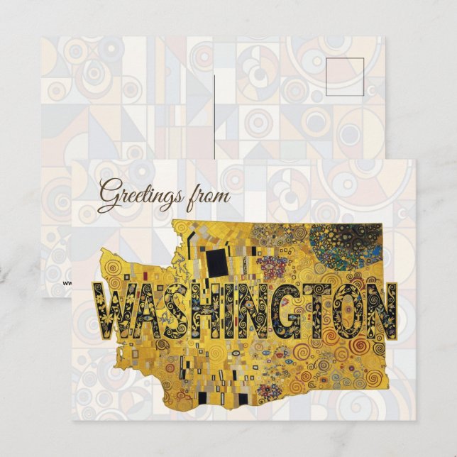 Carte Postale Salutations de Washington (Devant / Derrière)