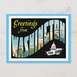 Carte Postale Salutations De Washington, D.C. Vintage