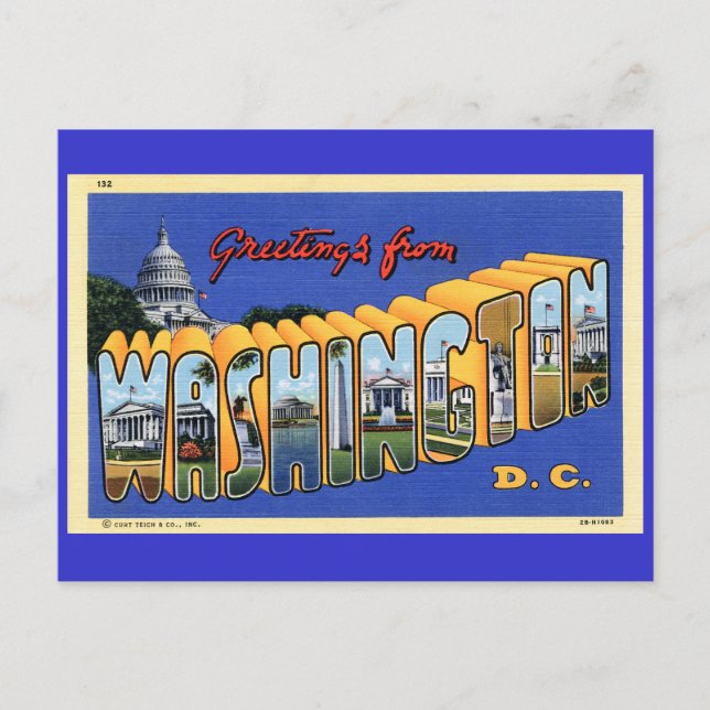 Carte Postale Salutations de Washington DC ! (Devant)