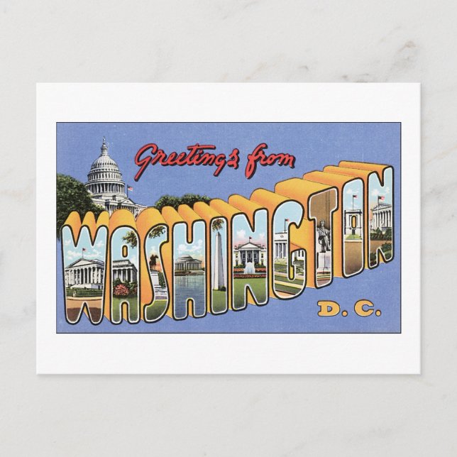 Carte Postale Salutations de Washington DC (Devant)