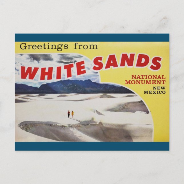 Carte Postale Salutations de White Sands New Mexico Postcard (Devant)