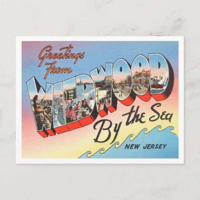 Carte Postale Salutations de Wildwood by the Sea, New Jersey (Devant)