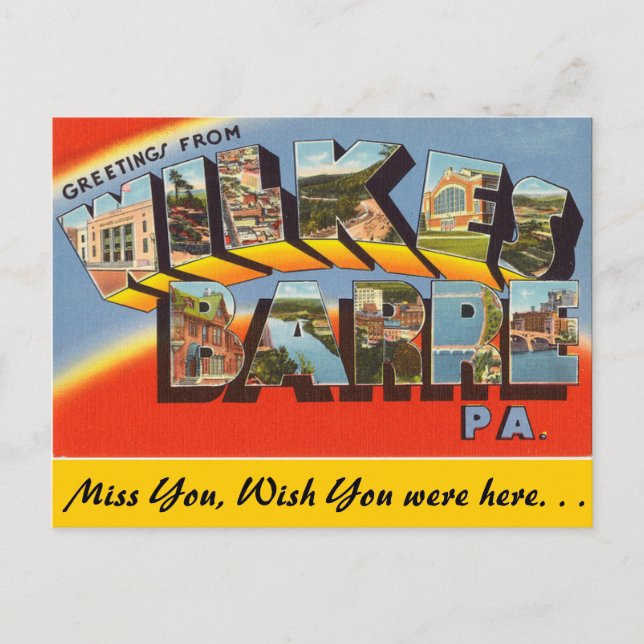Carte Postale Salutations de Wilkes Barre (Devant)