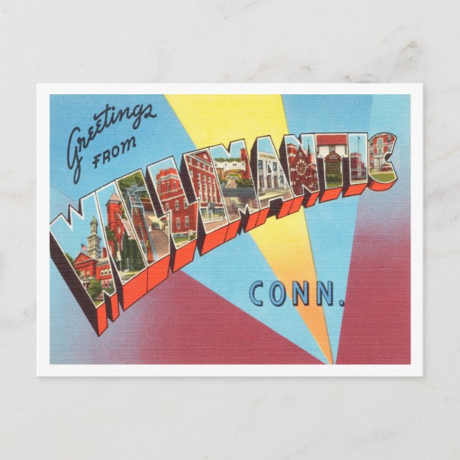 Carte Postale Salutations de Willimantic, Conneticut Travel (Devant)