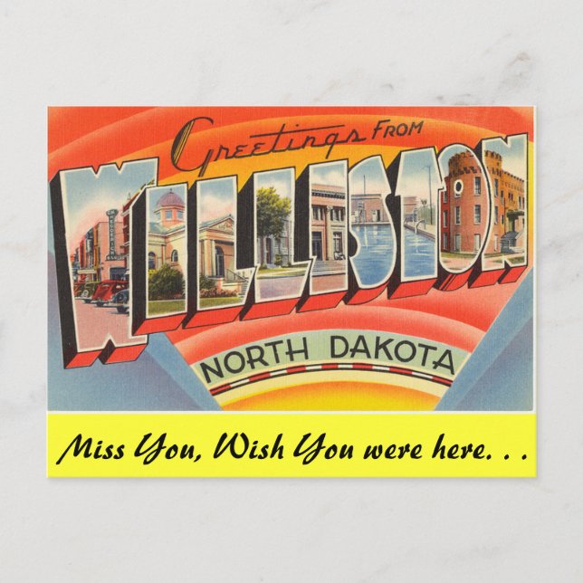 Carte Postale Salutations de Williston (Devant)