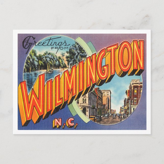 Carte Postale Salutations de Wilmington, Caroline du Nord Voyage (Devant)