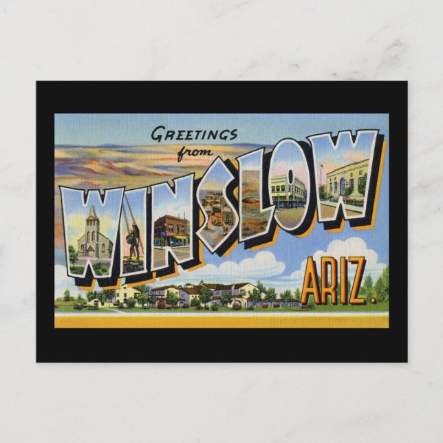 Carte Postale Salutations de Winslow Arizona (Devant)