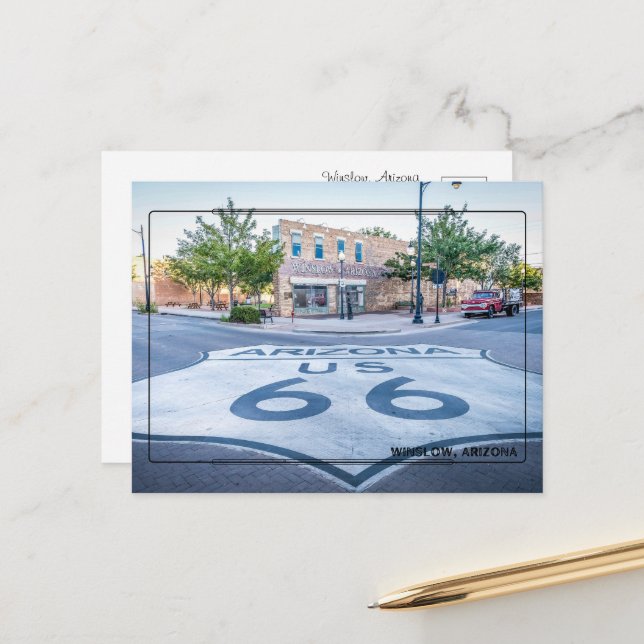 Carte Postale Salutations de Winslow, Arizona (Devant/Arrière en situation)