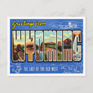 Carte Postale Salutations de Wyomin, la dernière de l'Ancien Oue