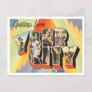 Carte Postale Salutations de Ybor City, Vintage voyage de Florid