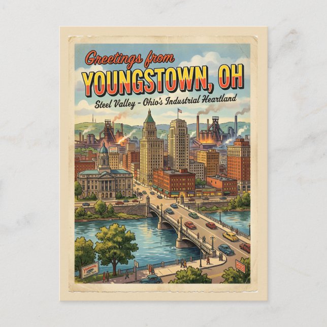 Carte Postale Salutations de Youngstown OH  (Devant)