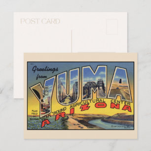 Carte Postale Salutations de Yuma Grande Lettre Vintage