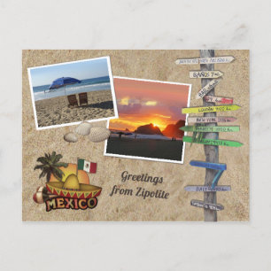 Carte Postale Salutations de Zipolite, Mexique