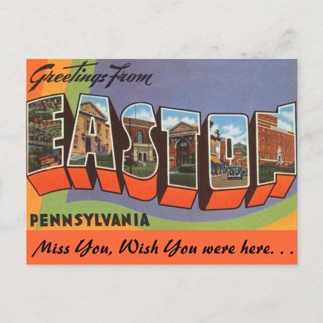 Carte Postale Salutations d'Easton (Devant)