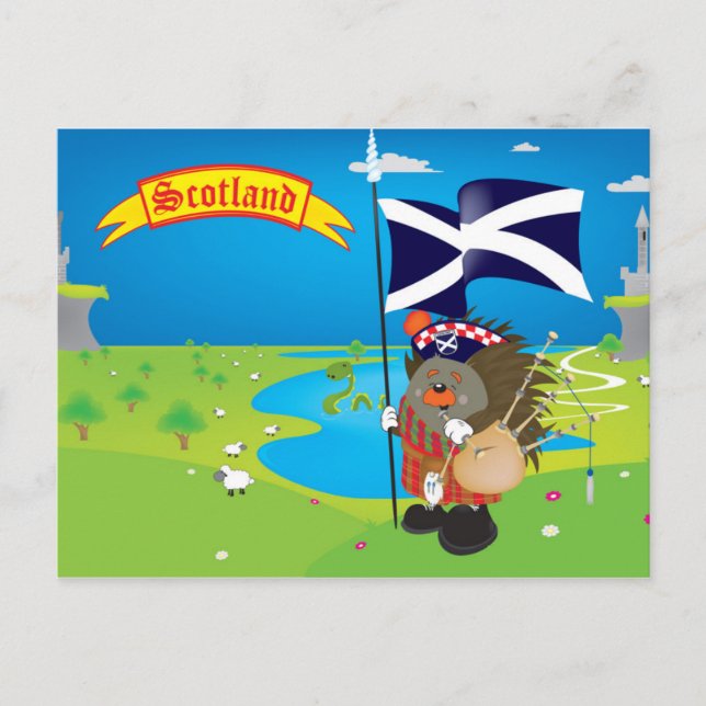 Carte Postale Salutations d'Ecosse (Devant)