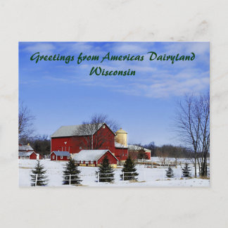 Carte Postale Salutations des Amériques Dairyland...