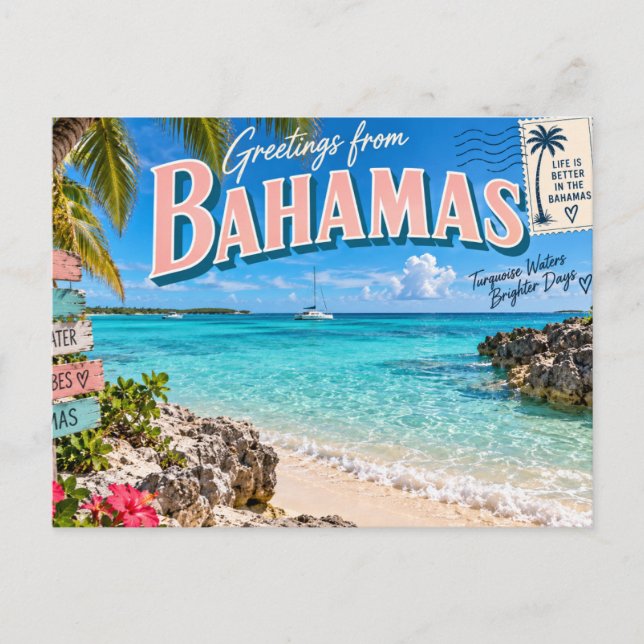 Carte Postale Salutations des Bahamas (Devant)
