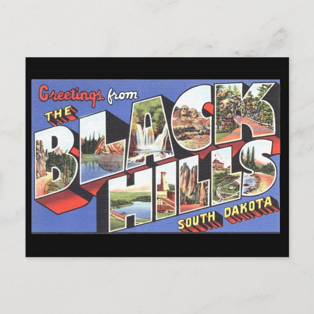 Carte Postale Salutations des Black Hills South Dakota (Devant)
