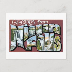 Carte Postale Salutations des chutes du Niagara ! Cru