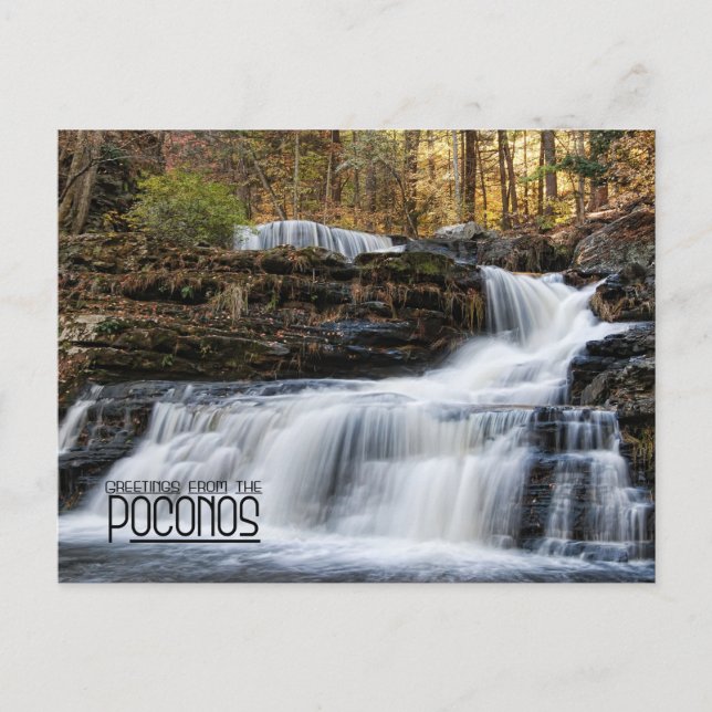 Carte Postale Salutations des chutes d'usine dans les Poconos (Devant)