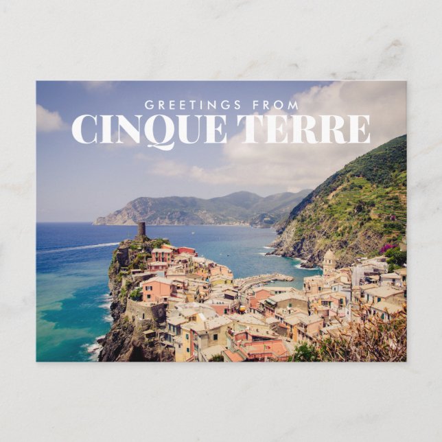 Carte Postale Salutations des Cinque Terre, Vernazza Postcard (Devant)