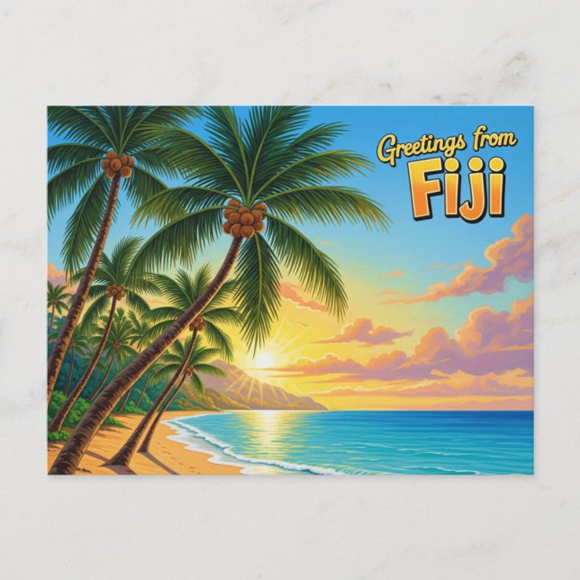 Carte Postale Salutations des Fidji (Devant)