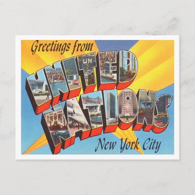 Carte Postale Salutations des Nations Unies, New York (Devant)