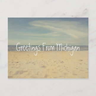 Carte Postale Salutations des plages de sable du lac Michigan