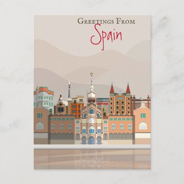 Carte Postale Salutations d'Espagne (Devant)