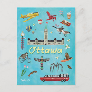 Carte Postale Salutations d'été d'Ottawa Canada