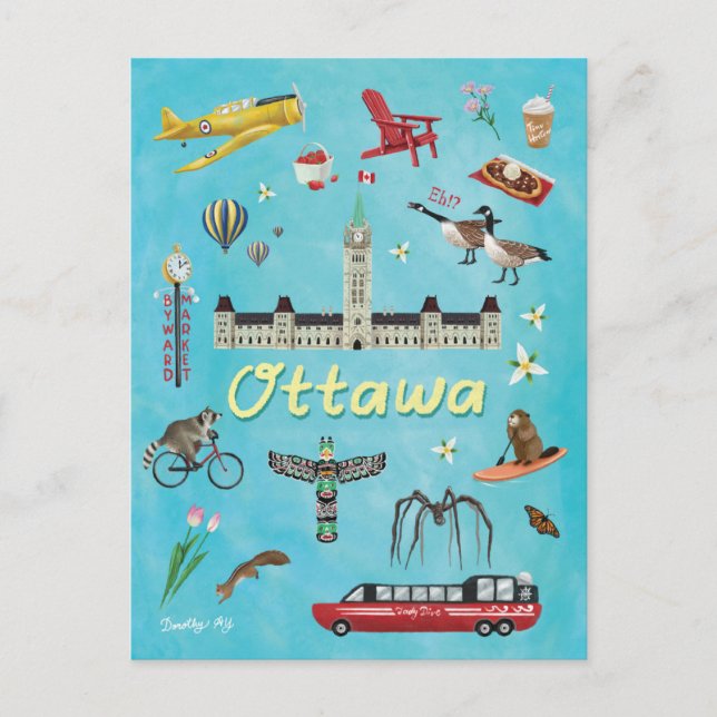 Carte Postale Salutations d'été d'Ottawa Canada (Devant)